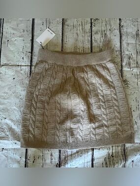 John + Jenn Cable Knit Mini Skirt in Cream